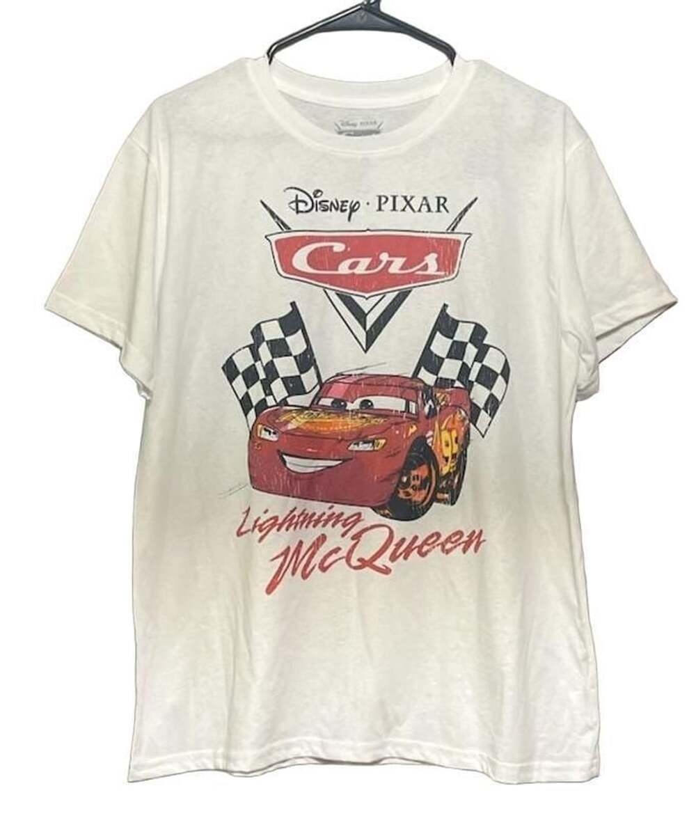 Disney Pixar Cars Lightning McQueen T-Shirt Size XXL White Graphic